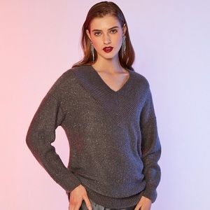 NWOT Grey sweater with sequins